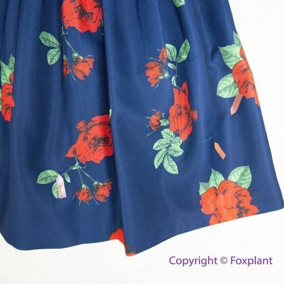 Vintage floral‎ print fit and flare skirt, size XS - Picture 5 of 15